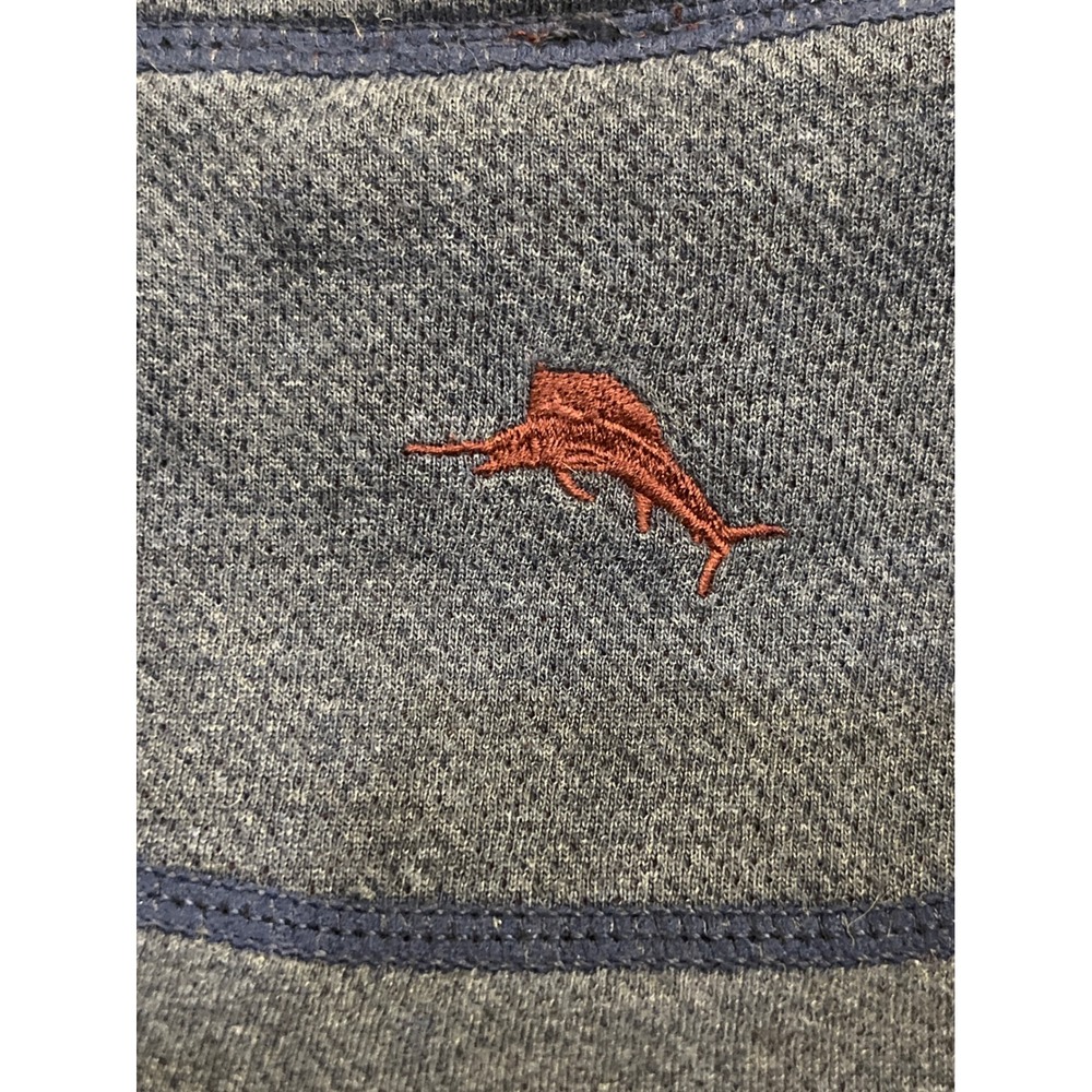 Tommy Bahama Mens 2XLT Reversible Quarter Zip Pullover Navy Blue Burgundy Marl